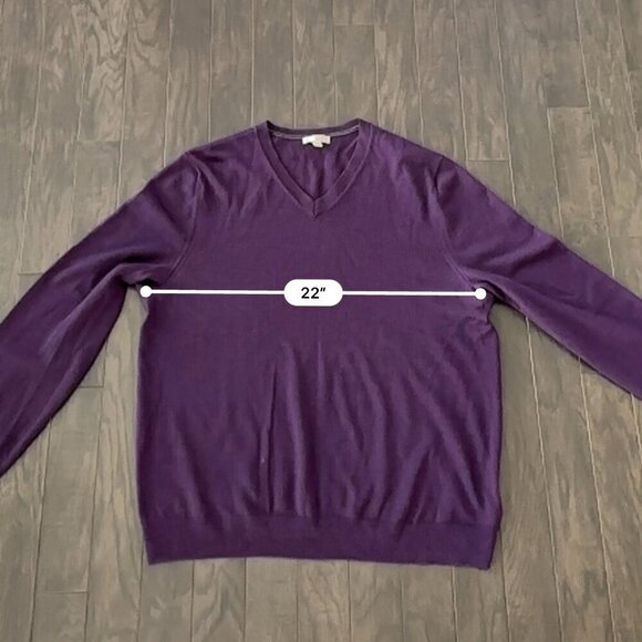 Purple Gap XL V-neck Sweater  100% Merino Wool - Picture 3 of 7